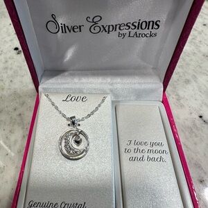 Silver Expressions Moon Crystal Necklace